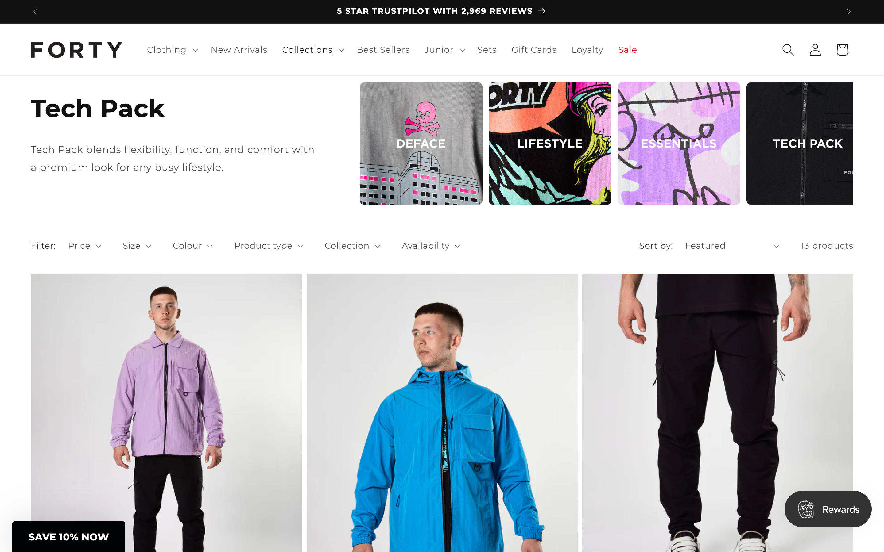 fortyclothing collection showing products